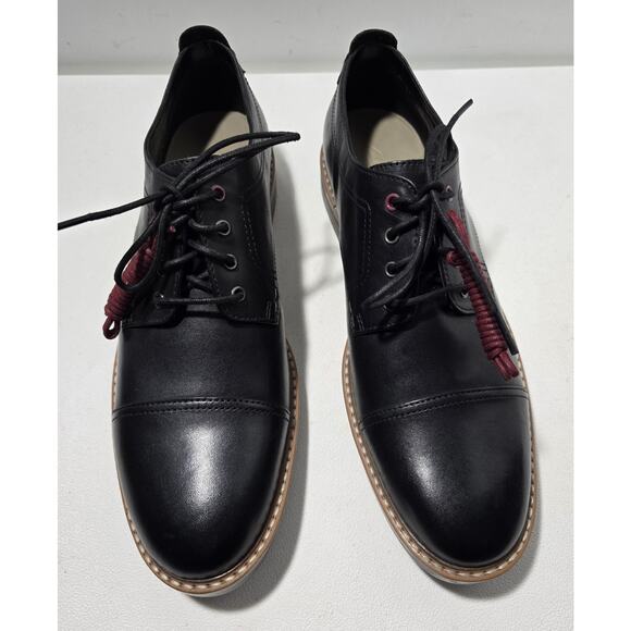 Clarks Mens Pitney Cap Derby Leather Oxfords Dress Shoes Black Lace Up SZ 12 NEW - Picture 2 of 11